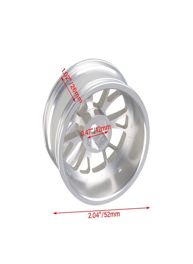 Mxfans 4PCS RC Silver Y-Shape Wheel Rim Aluminum Alloy Upgrade 52mm Diameter Wheel Rim RC 1/10 On-Road Car & Drift Car - Image 4